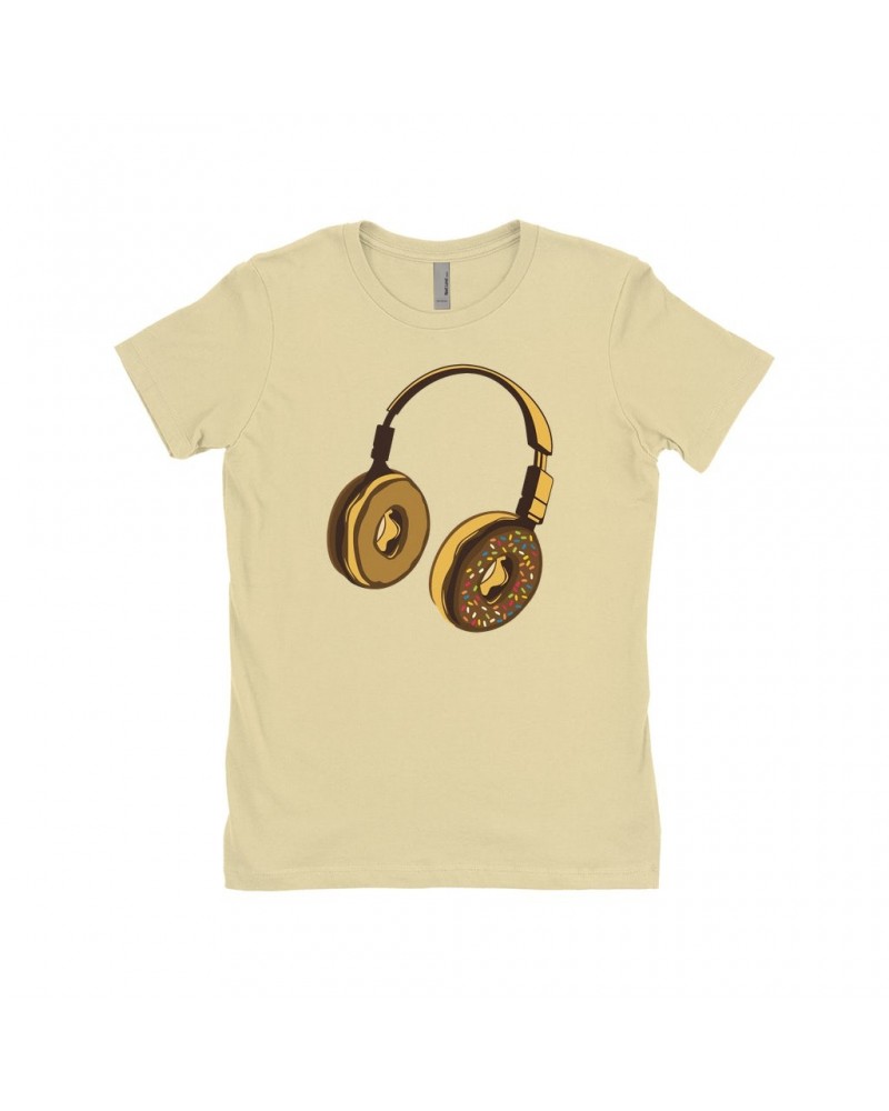 Music Life Ladies' Boyfriend T-Shirt | Delicious Donut Beats Shirt $10.12 Shirts