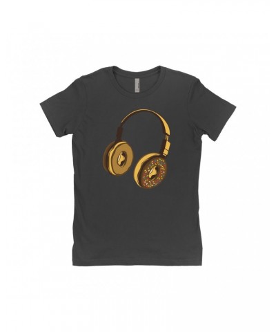 Music Life Ladies' Boyfriend T-Shirt | Delicious Donut Beats Shirt $10.12 Shirts