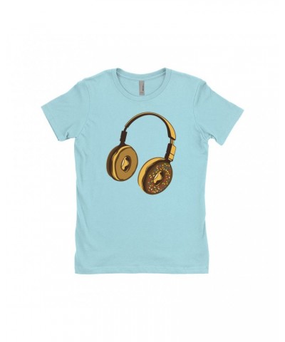 Music Life Ladies' Boyfriend T-Shirt | Delicious Donut Beats Shirt $10.12 Shirts