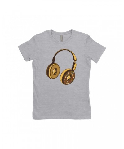 Music Life Ladies' Boyfriend T-Shirt | Delicious Donut Beats Shirt $10.12 Shirts