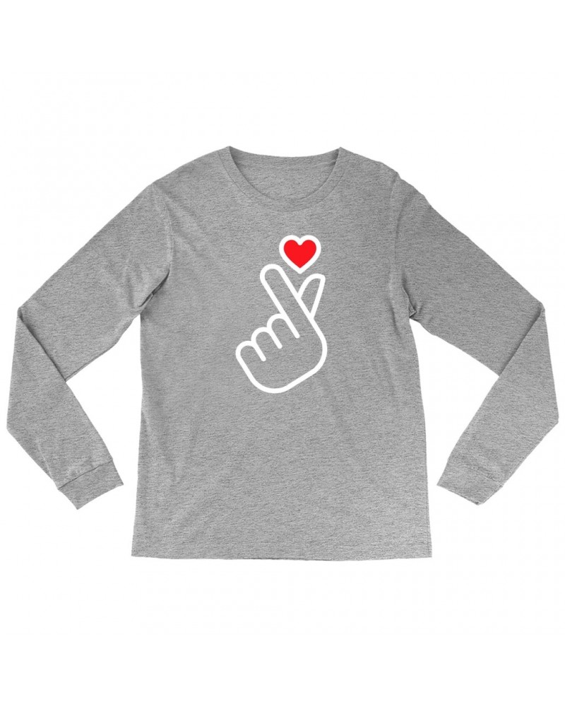 Music Life Long Sleeve Shirt | Kpop Finger Heart Design Shirt $6.83 Shirts