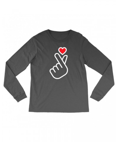 Music Life Long Sleeve Shirt | Kpop Finger Heart Design Shirt $6.83 Shirts