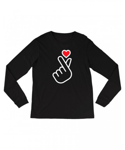 Music Life Long Sleeve Shirt | Kpop Finger Heart Design Shirt $6.83 Shirts