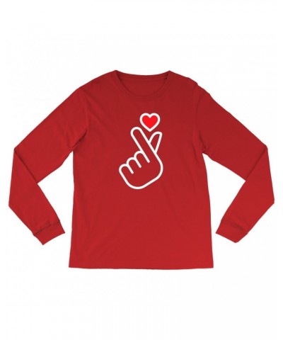 Music Life Long Sleeve Shirt | Kpop Finger Heart Design Shirt $6.83 Shirts