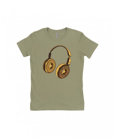 Music Life Ladies' Boyfriend T-Shirt | Delicious Donut Beats Shirt $10.12 Shirts