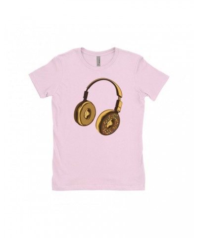 Music Life Ladies' Boyfriend T-Shirt | Delicious Donut Beats Shirt $10.12 Shirts