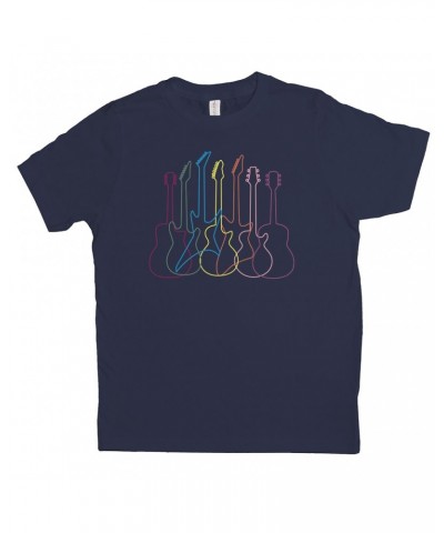 Music Life Kids T-shirt | Spectrum Guitar Shapes Kids Tee $5.91 Kids