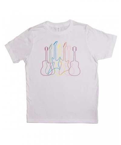 Music Life Kids T-shirt | Spectrum Guitar Shapes Kids Tee $5.91 Kids