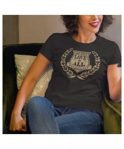 Whitney Houston Greatest Love of All Black Tee with Metallic Gold Print $4.56 Shirts