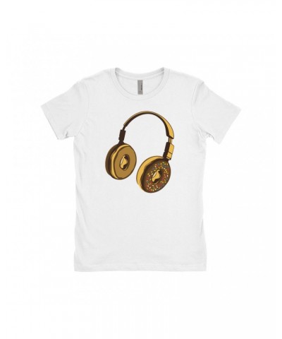 Music Life Ladies' Boyfriend T-Shirt | Delicious Donut Beats Shirt $10.12 Shirts