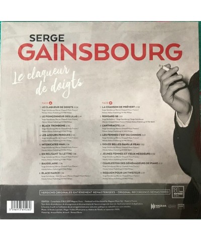 Serge Gainsbourg Le Claqueur De Doigts - LP (Vinyl) $8.45 Vinyl