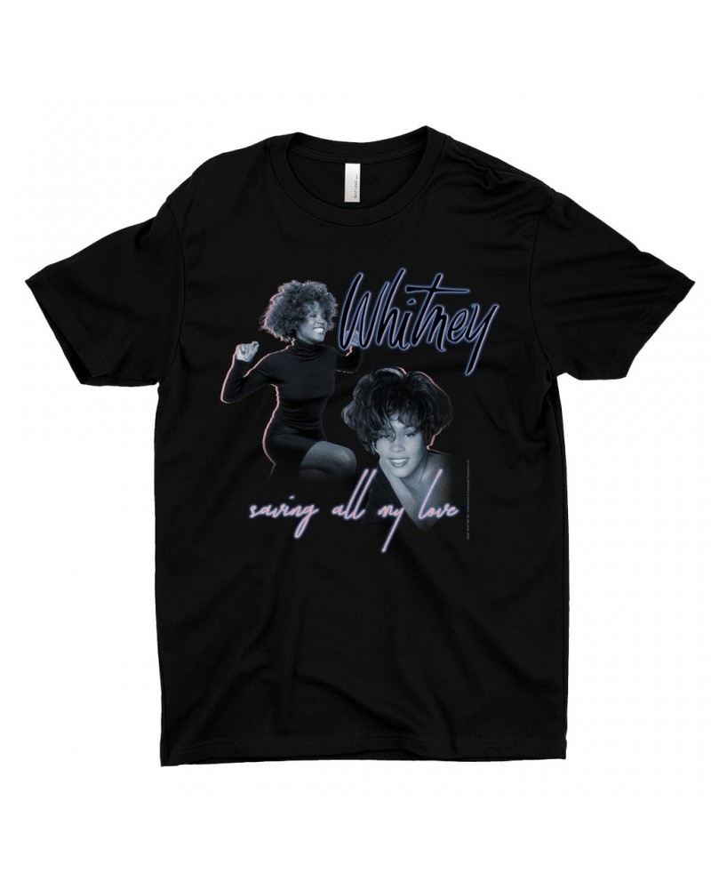 Whitney Houston T-Shirt | Saving All My Love Pastel Photo Collage Shirt $4.75 Shirts