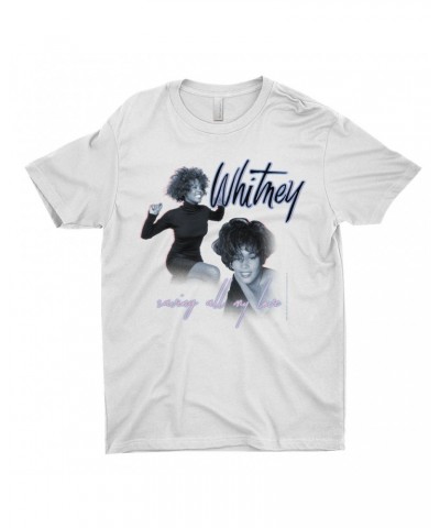 Whitney Houston T-Shirt | Saving All My Love Pastel Photo Collage Shirt $4.75 Shirts